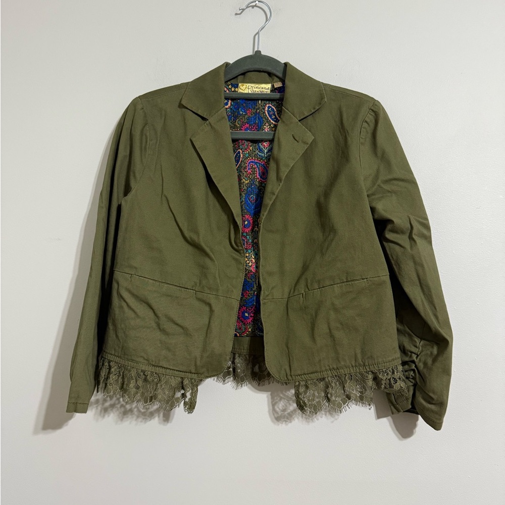 Princess Vera Wang Green Utility Jacket with Distressed Hem